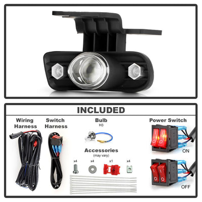 Clear Projector Fog Lights w/Switch <br>99-02 Chevy Silverado 1500, 2500, 01-02 3500