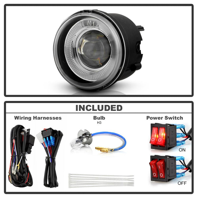 Clear Projector Fog Lights w/Switch <br>04-08 Chrysler Pacifica 05-07 Dodge Caravan 06-10 Charger