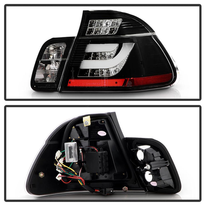 Black LED Tail Lights <br>02-05 BMW 325i 325xi 330i 330xi 320i