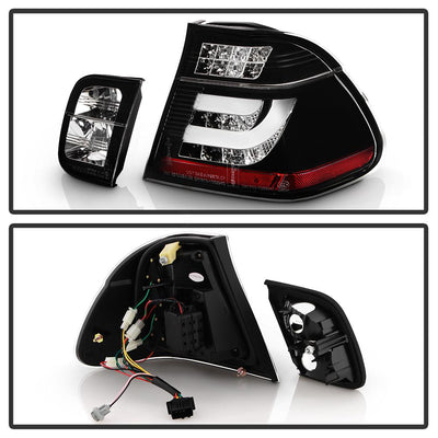 Black LED Tail Lights <br>02-05 BMW 325i 325xi 330i 330xi 320i
