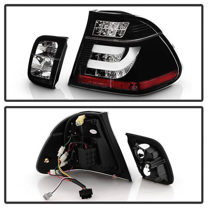 Black LED Tail Lights <br>02-05 BMW 325i 325xi 330i 330xi 320i