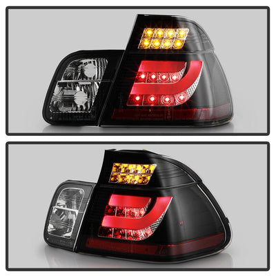 Black LED Tail Lights <br>02-05 BMW 325i 325xi 330i 330xi 320i