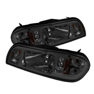Smoke Crystal Headlights <br>87-93 Ford Mustang