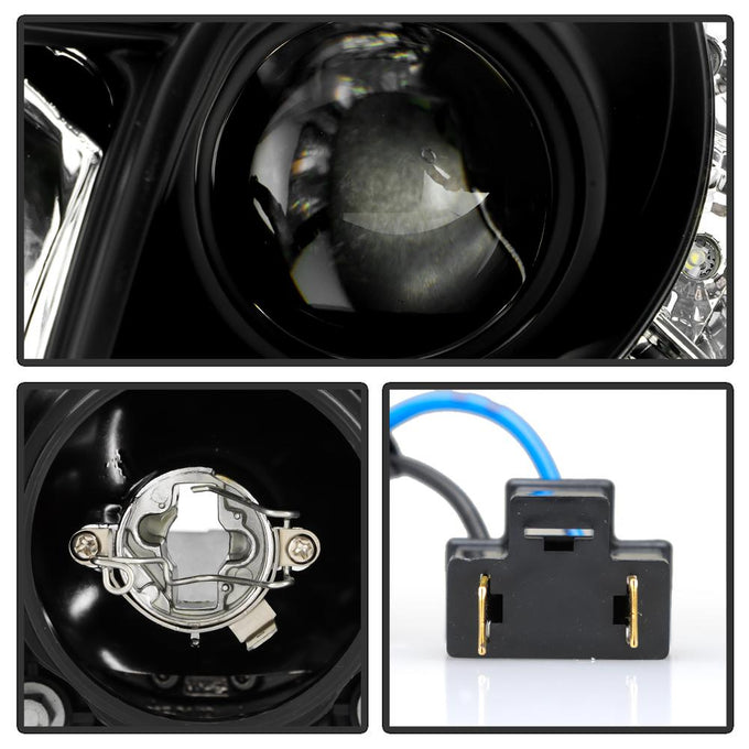 DRL Black Projector Headlights <br>04-08 Mazda 3