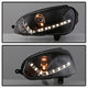 DRL Black Projector Headlights <br>06-09 Volkswagen Jetta Rabbit GTI