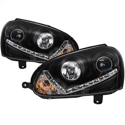 DRL Black Projector Headlights <br>06-09 Volkswagen Jetta Rabbit GTI