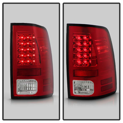 Red Clear LED Tail Lights <br>09-18 Dodge Ram 1500 2500 3500