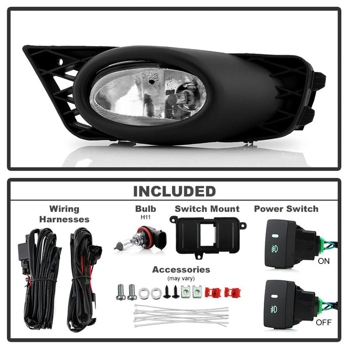 Clear OEM Fog Lights W/Switch <br>09-11 Honda Civic