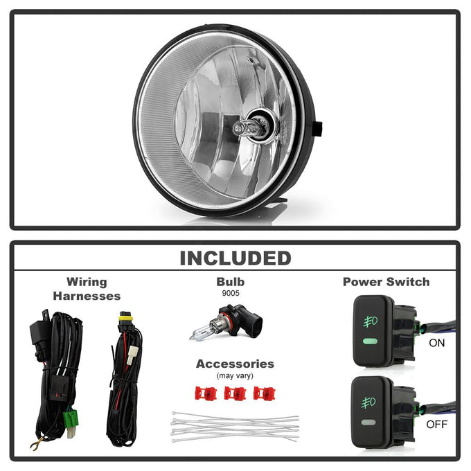 Clear OEM Fog Lights W/Switch <br>05-11 Toyota Tacoma, 07-13 Tundra, 08-11 Sequoia, 04-06 Solara