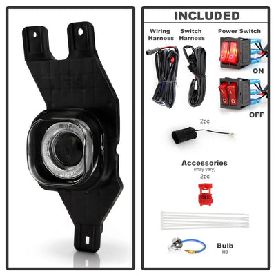 Smoke Halo Projector Fog Lights w/Switch <br>99-04 Ford F-250, F-350 Super Duty, 00-05 Excursion