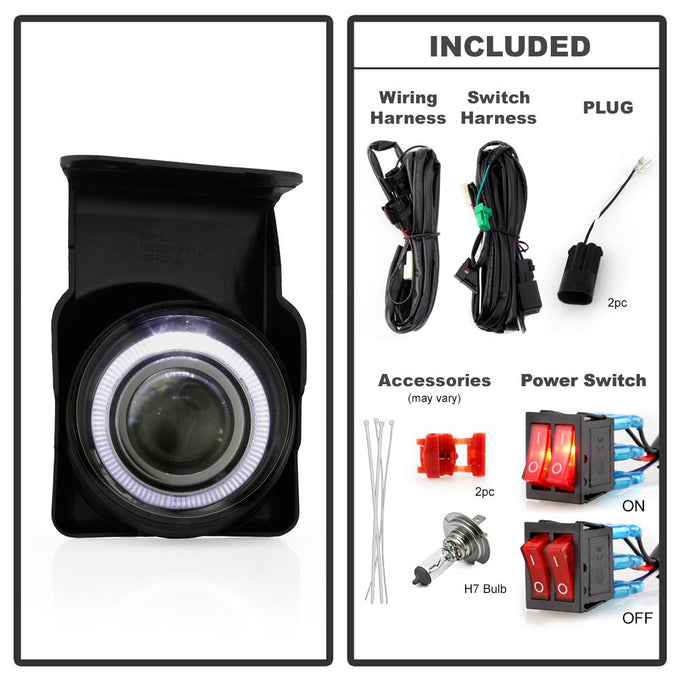 Smoke Halo Projector Fog Lights w/Switch <br>03-06 GMC Sierra 1500, 2500 HD, 3500