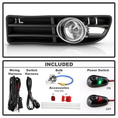 Clear OEM Fog Lights w/Switch <br>99-05 Volkswagen Jetta