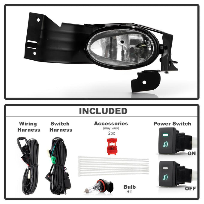 Clear OEM Fog Lights w/Switch <br>08-09 Honda Accord