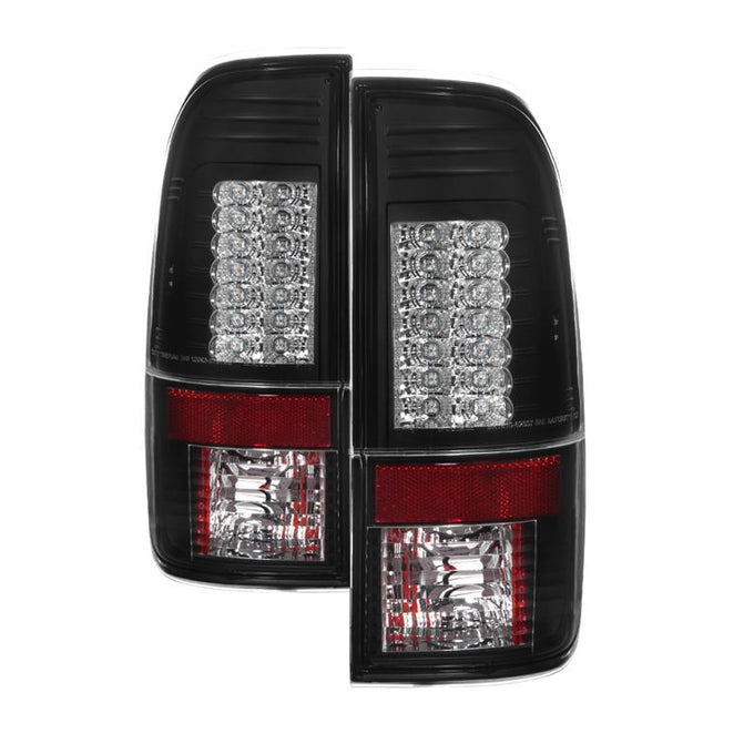 Version 2 Black LED Tail Lights <br>97-03 Ford F150, 99-07 F250-550 Super Duty