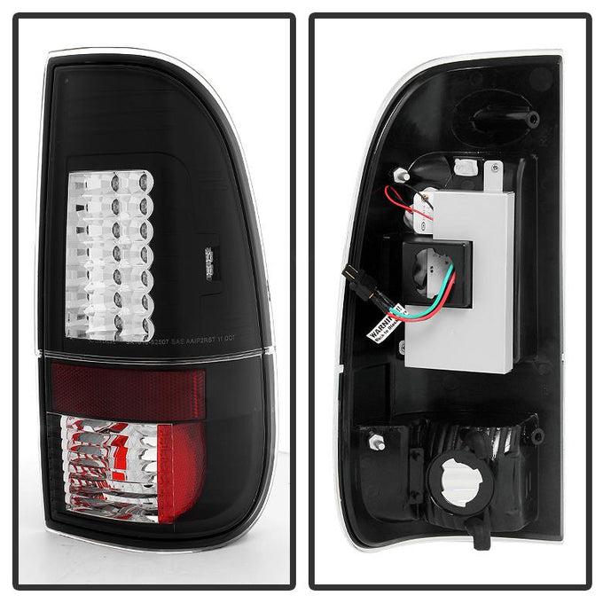 Version 2 Black LED Tail Lights <br>97-03 Ford F150, 99-07 F250-550 Super Duty