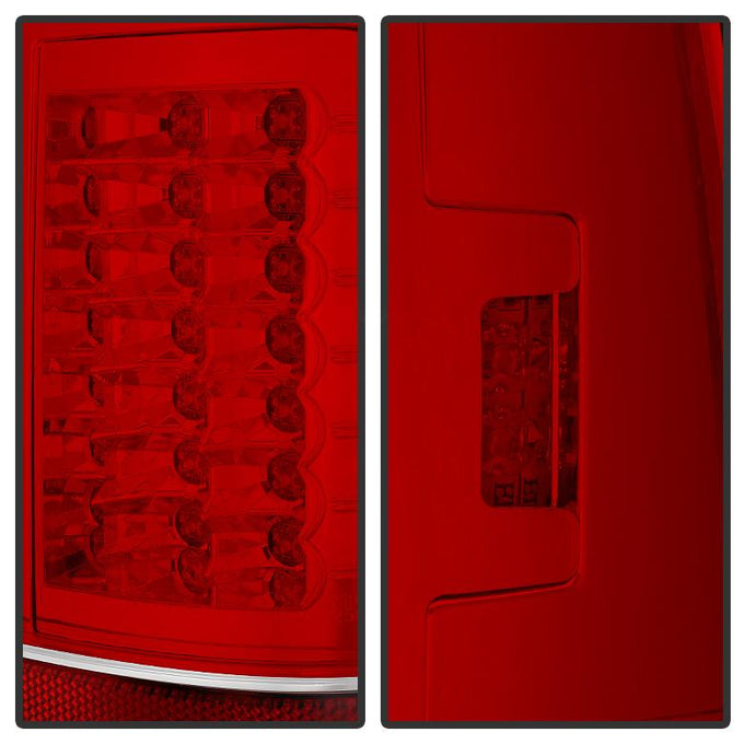 Version 2 Red Clear LED Tail Lights <br>97-03 Ford F150, 99-07 F250-550 Super Duty 04 Ford F-150 Heritage