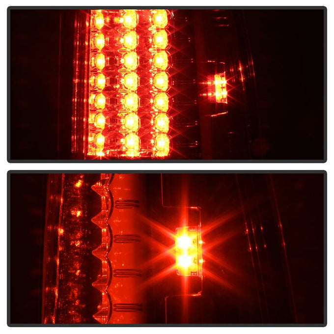 Version 2 Red Clear LED Tail Lights <br>97-03 Ford F150, 99-07 F250-550 Super Duty 04 Ford F-150 Heritage