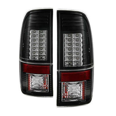 Version 2 Black LED Tail Lights <br>08-16 Ford F250-F450 Super duty