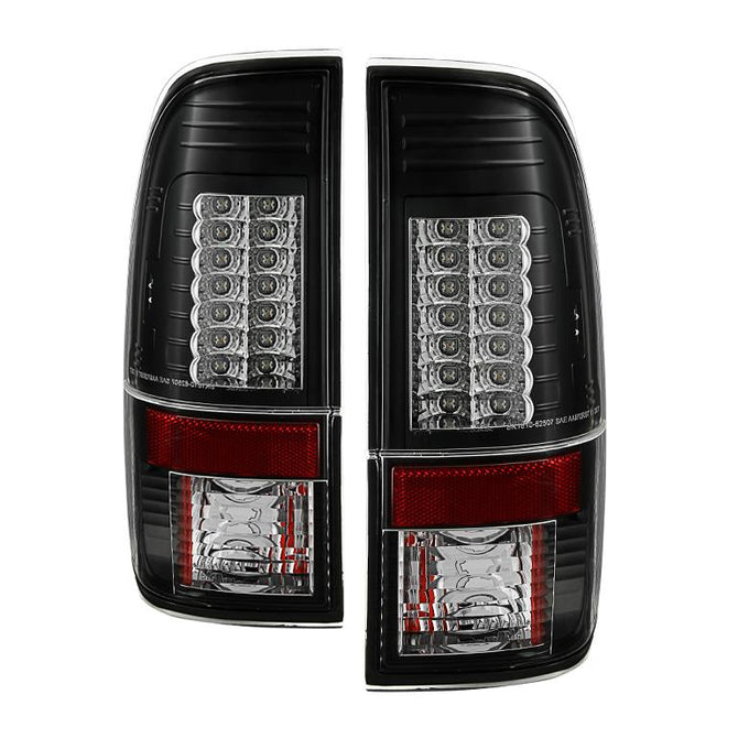 Version 2 Black LED Tail Lights <br>08-16 Ford F250-F450 Super duty