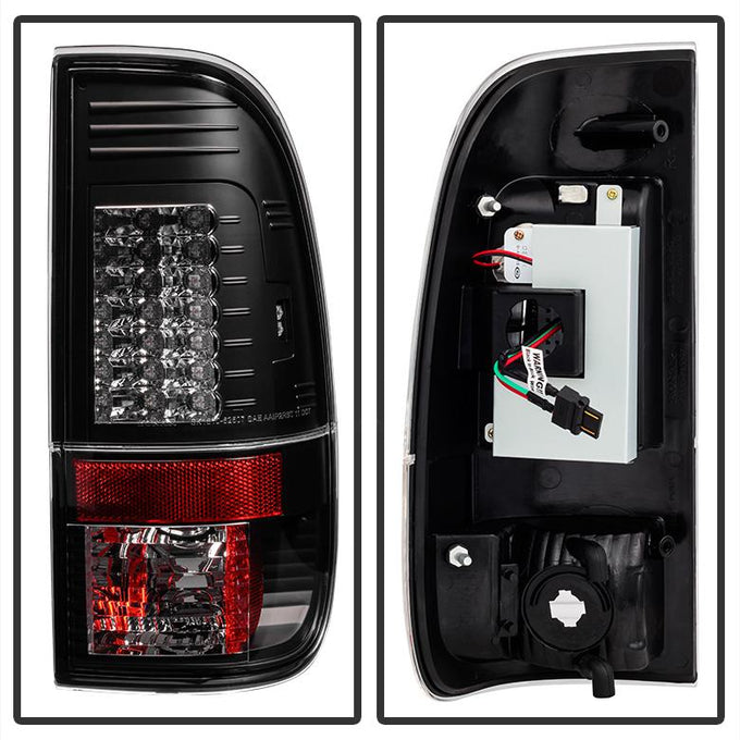 Version 2 Black LED Tail Lights <br>08-16 Ford F250-F450 Super duty
