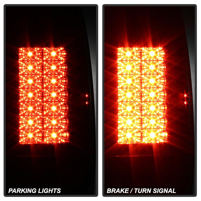 Version 2 Black LED Tail Lights <br>08-16 Ford F250-F450 Super duty