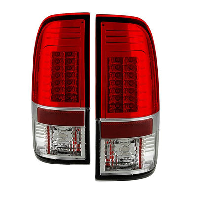 Version 2 Red Clear LED Tail Lights <br>08-16 Ford F250-F450 Super duty
