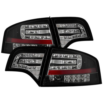 Black LED Tail Lights <br>06-08 Audi A4 A4 Quattro