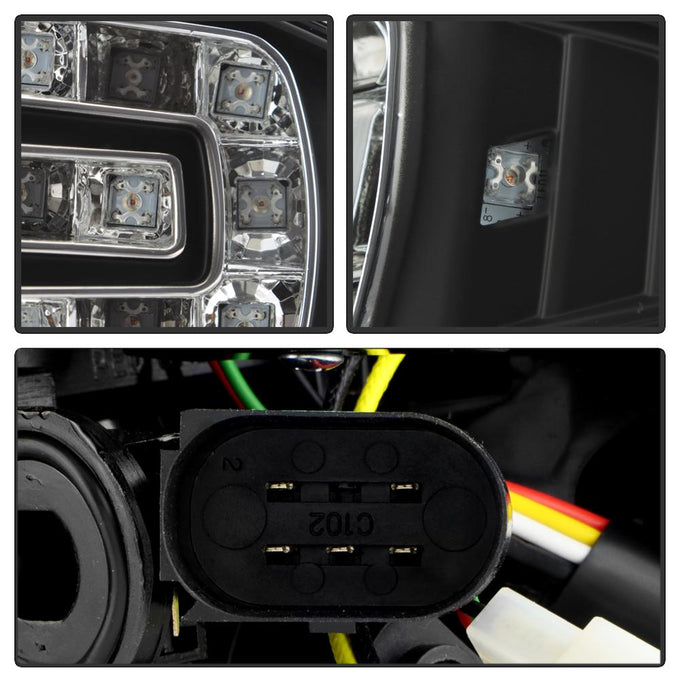 Black LED Tail Lights <br>06-08 Audi A4 A4 Quattro