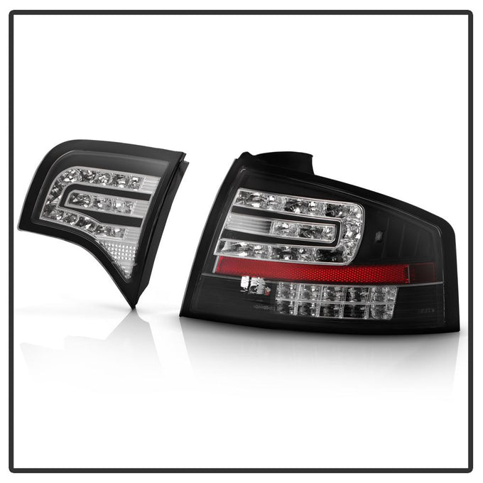 Black LED Tail Lights <br>06-08 Audi A4 A4 Quattro