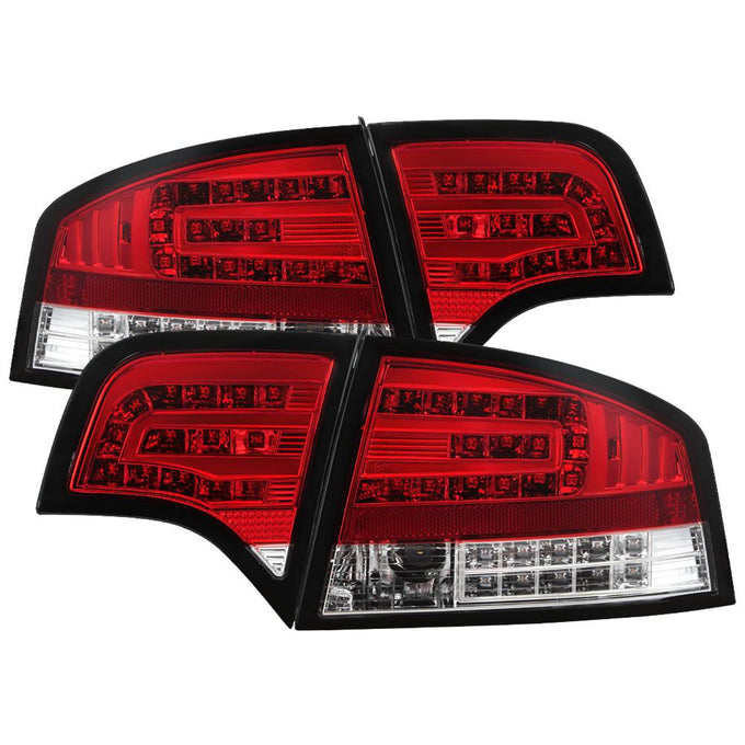 Red Clear LED Tail Lights <br>06-08 Audi A4 A4 Quattro