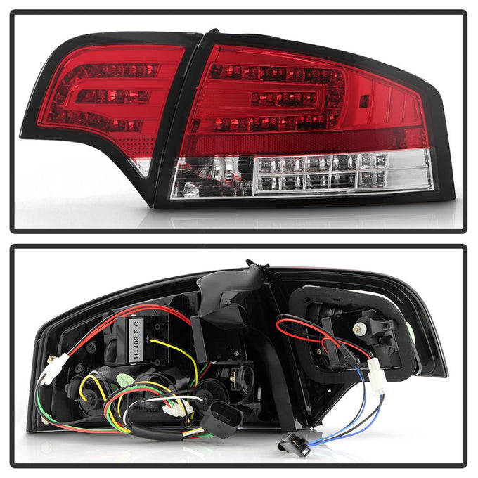 Red Clear LED Tail Lights <br>06-08 Audi A4 A4 Quattro