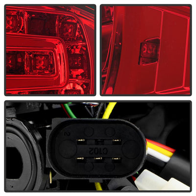 Red Clear LED Tail Lights <br>06-08 Audi A4 A4 Quattro