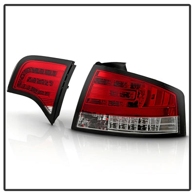 Red Clear LED Tail Lights <br>06-08 Audi A4 A4 Quattro