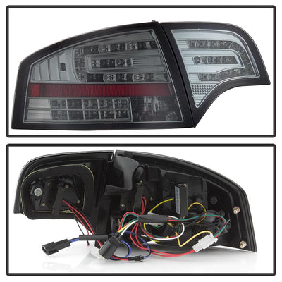 Smoke LED Tail Lights <br>06-08 Audi A4 A4 Quattro