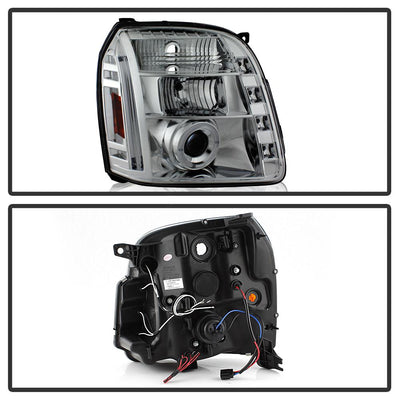 LED Halo Chrome Projector Headlights <br>07-14 GMC Yukon XL 1500 Yukon 07-13 GMC Yukon XL 2500