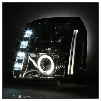 LED Halo Chrome Projector Headlights <br>07-14 GMC Yukon XL 1500 Yukon 07-13 GMC Yukon XL 2500