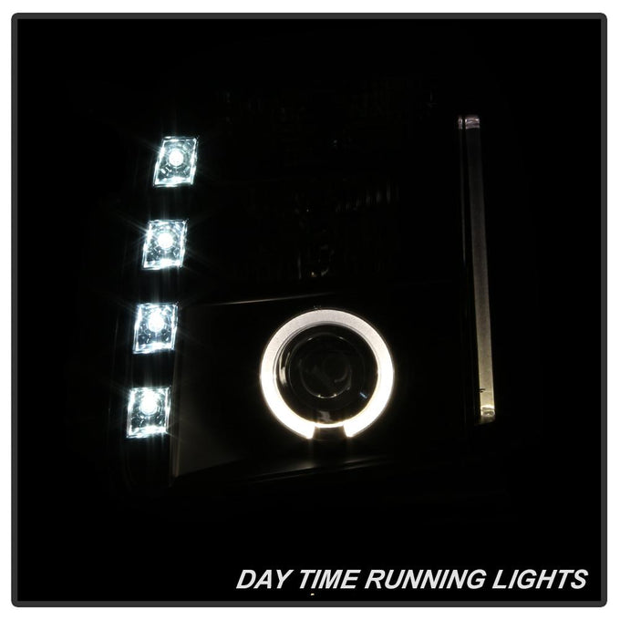 LED Halo Black Projector Headlights <br>07-14 GMC Yukon XL 1500 Yukon 07-13 GMC Yukon XL 2500