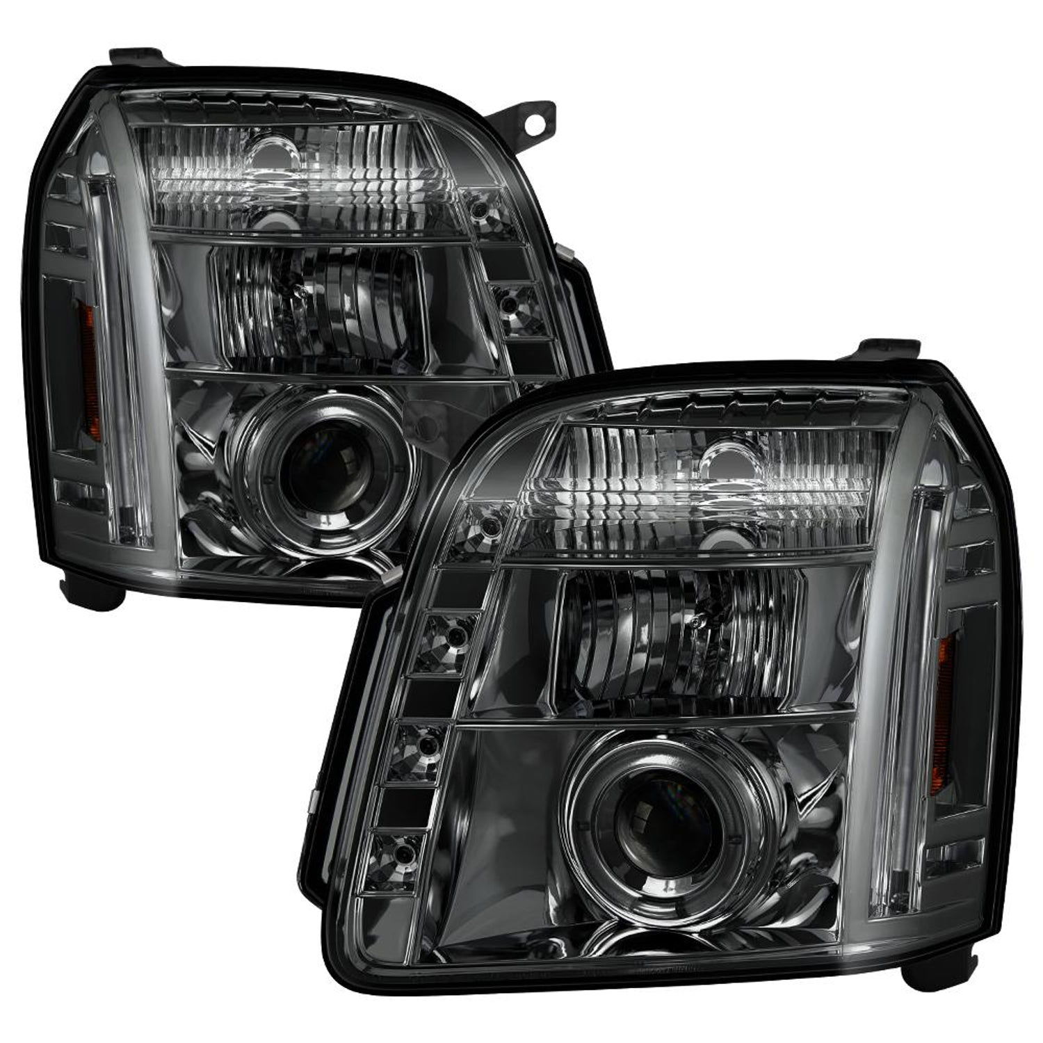 LED Halo Smoke Projector Headlights <br>07-14 GMC Yukon XL 1500 Yukon 07-13 GMC Yukon XL 2500