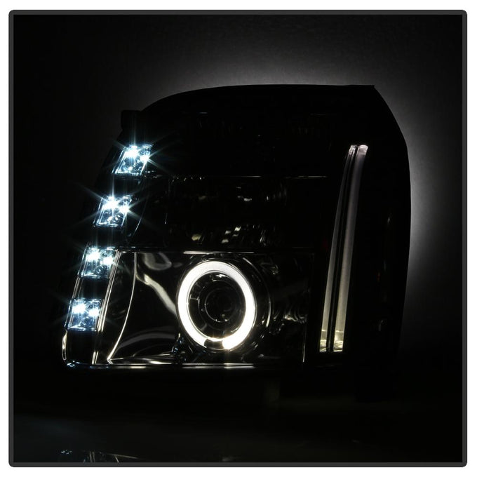 LED Halo Smoke Projector Headlights <br>07-14 GMC Yukon XL 1500 Yukon 07-13 GMC Yukon XL 2500