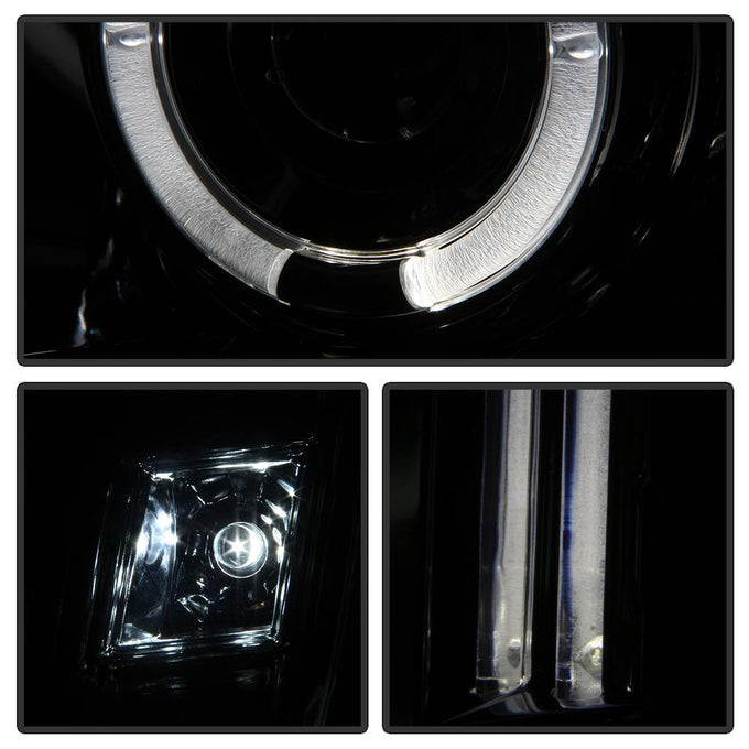 LED Halo Smoke Projector Headlights <br>07-14 GMC Yukon XL 1500 Yukon 07-13 GMC Yukon XL 2500