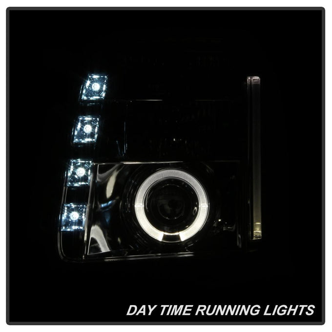 LED Halo Smoke Projector Headlights <br>07-14 GMC Yukon XL 1500 Yukon 07-13 GMC Yukon XL 2500