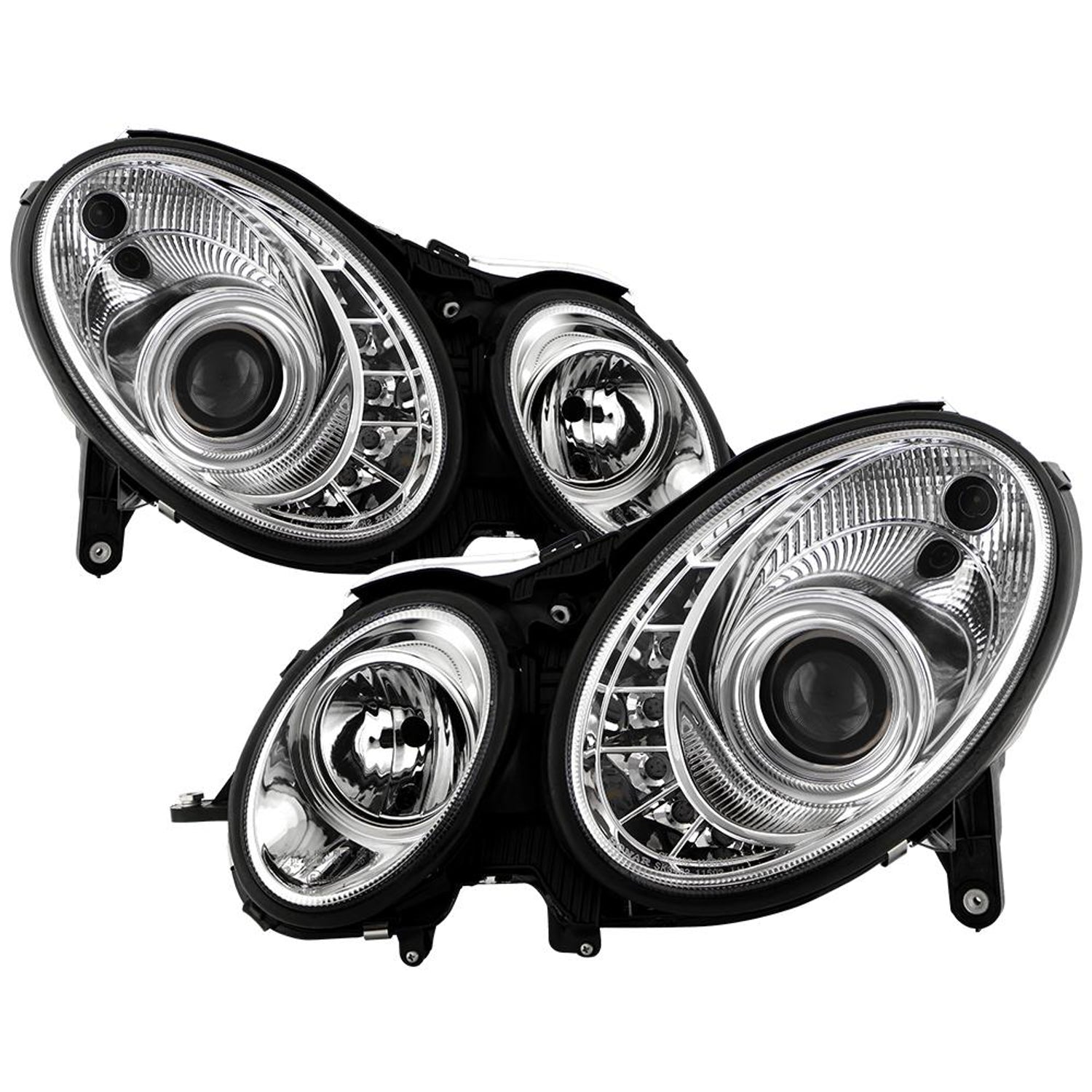 DRL Chrome Projector Headlights <br>07-09 Mercedes-Benz E63 AMG E350 E550 E320 E280 E500 08-09 E300