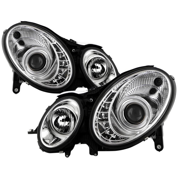 DRL Chrome Projector Headlights <br>07-09 Mercedes-Benz E63 AMG E350 E550 E320 E280 E500 08-09 E300