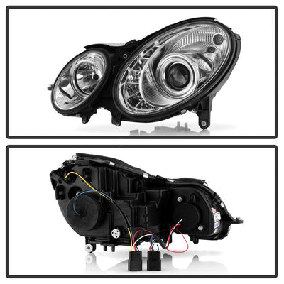 DRL Chrome Projector Headlights <br>07-09 Mercedes-Benz E63 AMG E350 E550 E320 E280 E500 08-09 E300