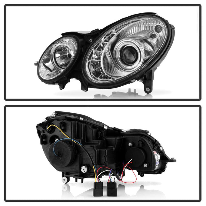 DRL Chrome Projector Headlights <br>07-09 Mercedes-Benz E63 AMG E350 E550 E320 E280 E500 08-09 E300