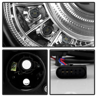DRL Chrome Projector Headlights <br>07-09 Mercedes-Benz E63 AMG E350 E550 E320 E280 E500 08-09 E300