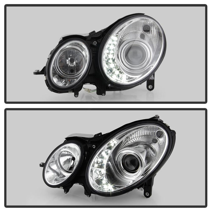 DRL Chrome Projector Headlights <br>07-09 Mercedes-Benz E63 AMG E350 E550 E320 E280 E500 08-09 E300