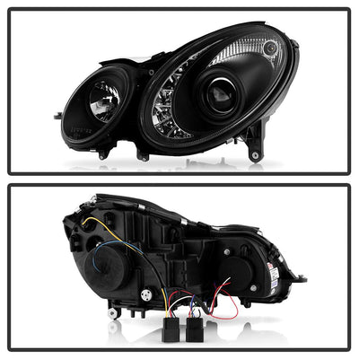DRL Black Projector Headlights <br>07-09 Mercedes-Benz E63 AMG E350 E550 E320 E280 E500 08-09 E300