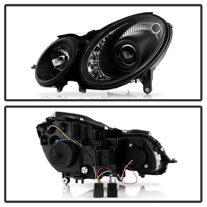 DRL Black Projector Headlights <br>07-09 Mercedes-Benz E63 AMG E350 E550 E320 E280 E500 08-09 E300