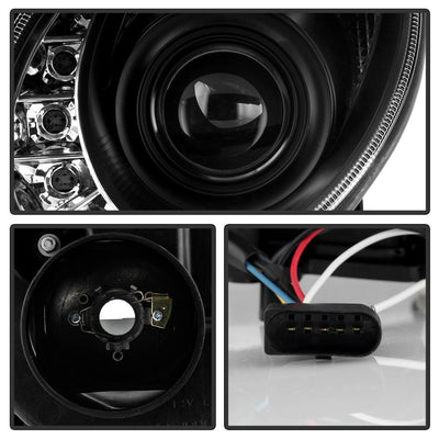 DRL Black Projector Headlights <br>07-09 Mercedes-Benz E63 AMG E350 E550 E320 E280 E500 08-09 E300